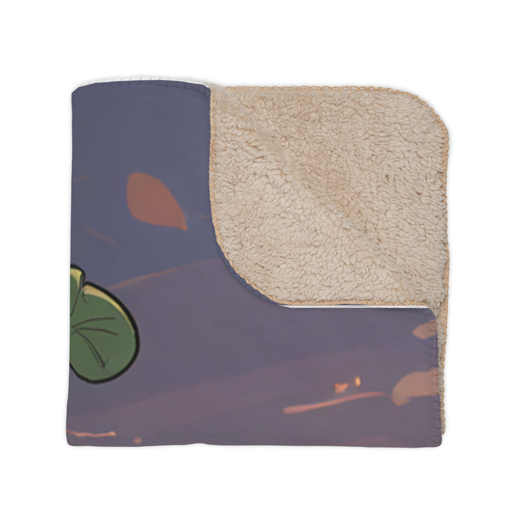 Mushroom Lantern Forager Limestone Sherpa Throw Blanket