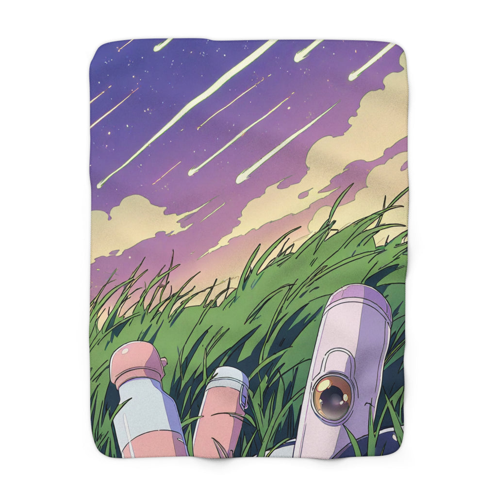 Meteor Shower Watcher Vest Sherpa Throw Blanket