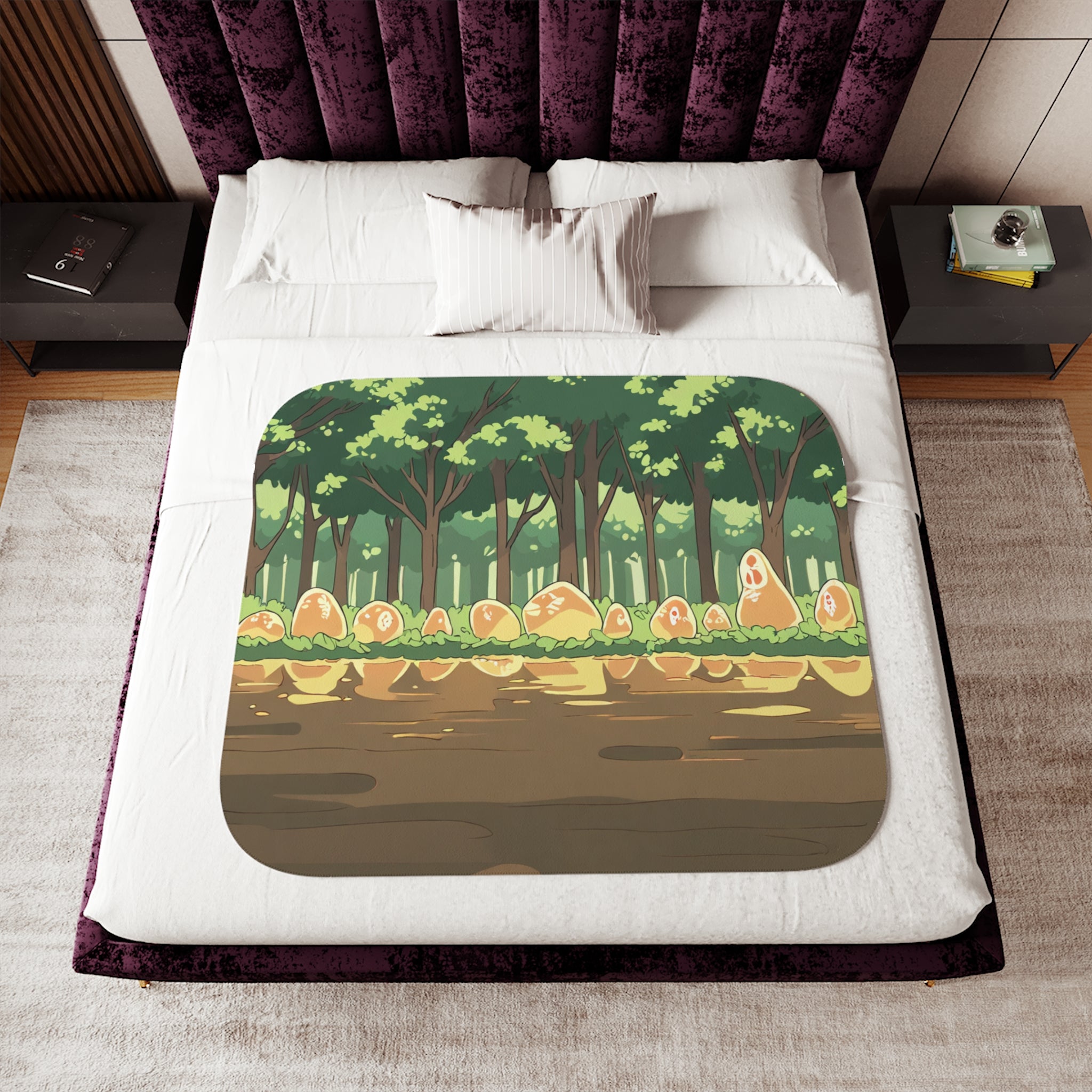 Brush Washer at the Forest Stream Sherpa Throw Blanket