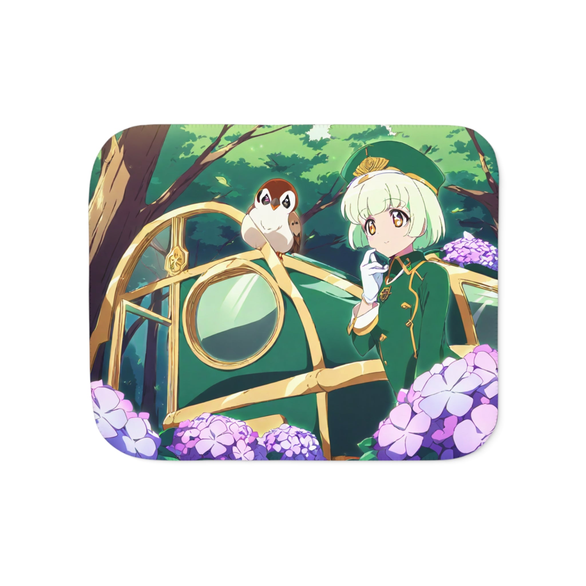 Conductor at the Hydrangea Stop Sherpa Throw Blanket