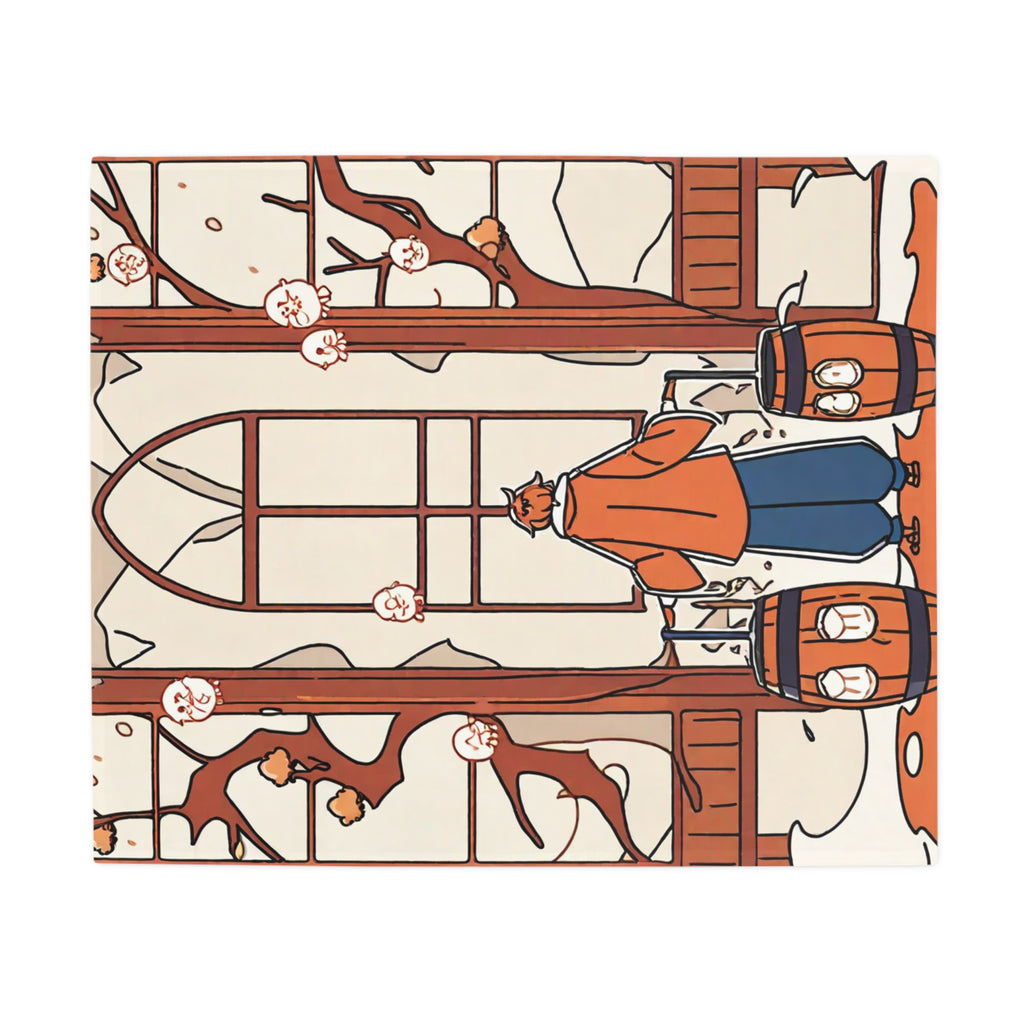 Sake Brewery Daughter in Lantern Glow Plush Fleece Throw Blanket