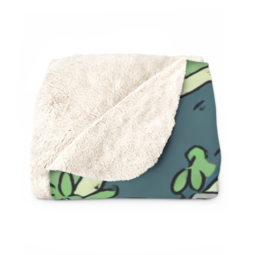 Moss Garden Path Designer Sherpa Throw Blanket