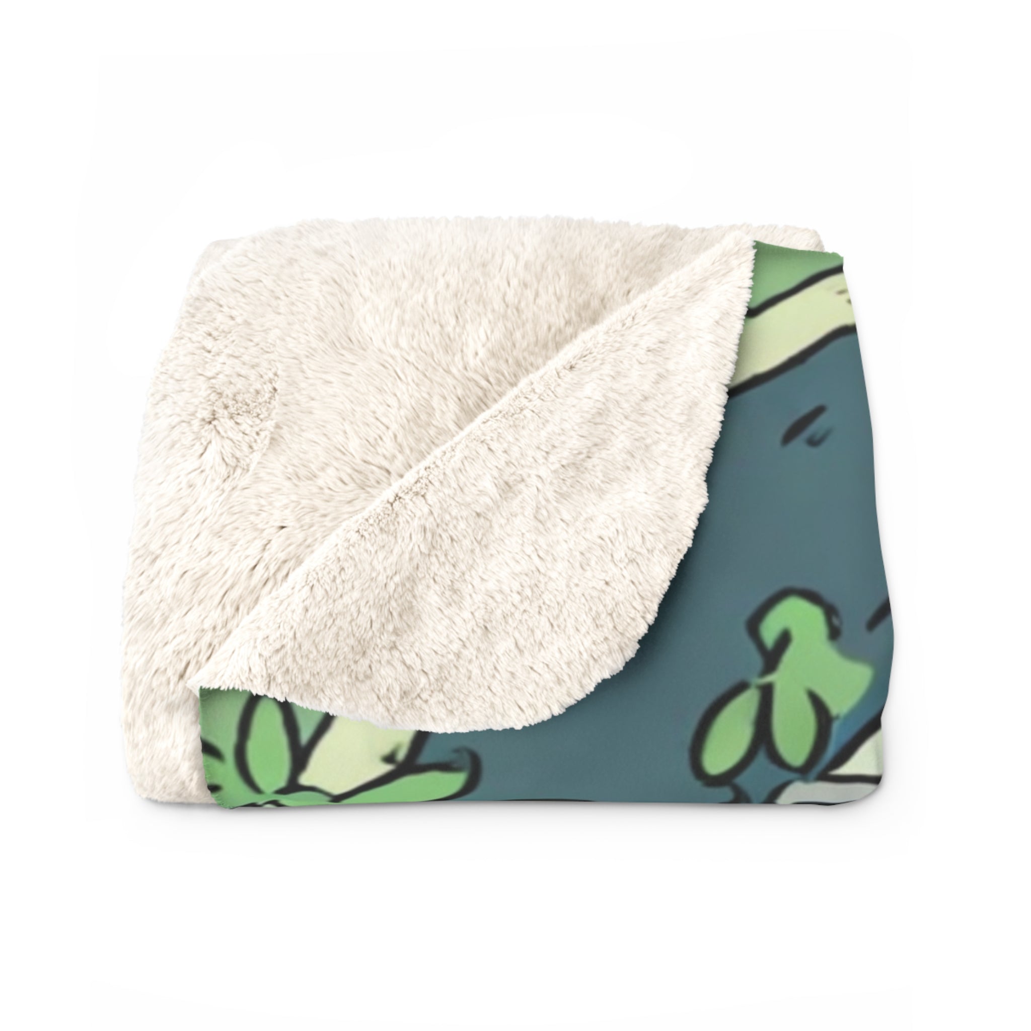 Moss Garden Path Designer Sherpa Throw Blanket