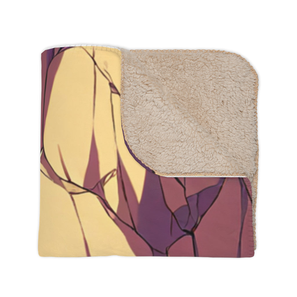Moss-Diver at the Limestone Sinkhole Tan Sherpa Throw Blanket