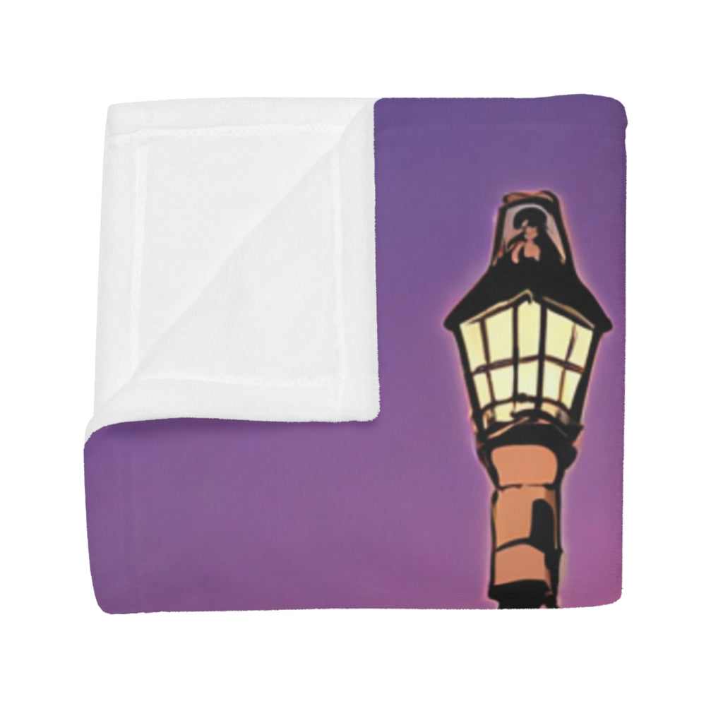 Signal Tower Keeper Climbing at Dusk Plush Fleece Throw Blanket