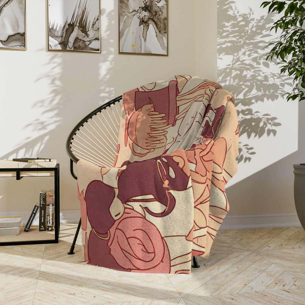 Memory Florist at the Dried Bouquet Shop Velveteen Throw Blanket