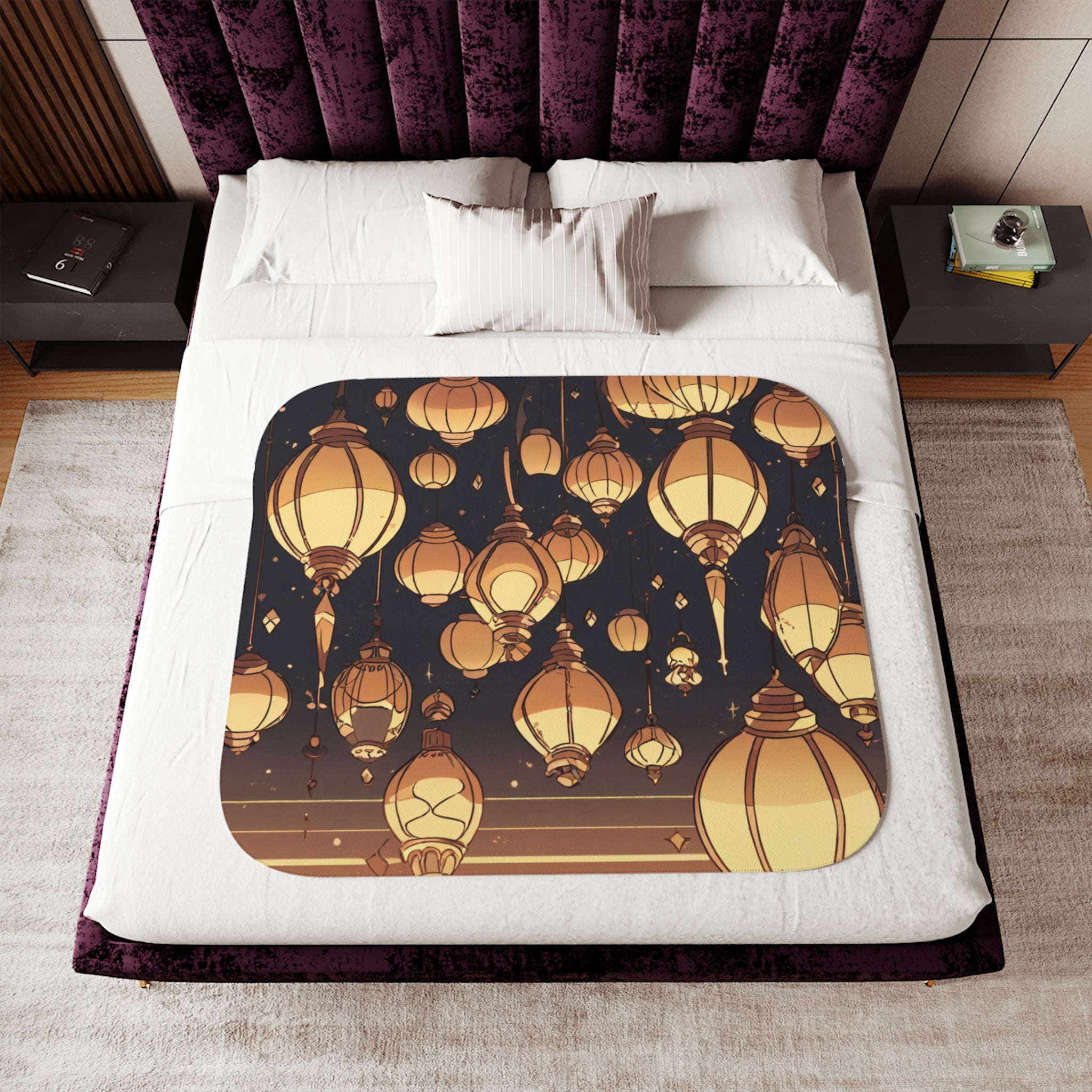 Constellation Cartographer on Desert Plateau Sherpa Throw Blanket