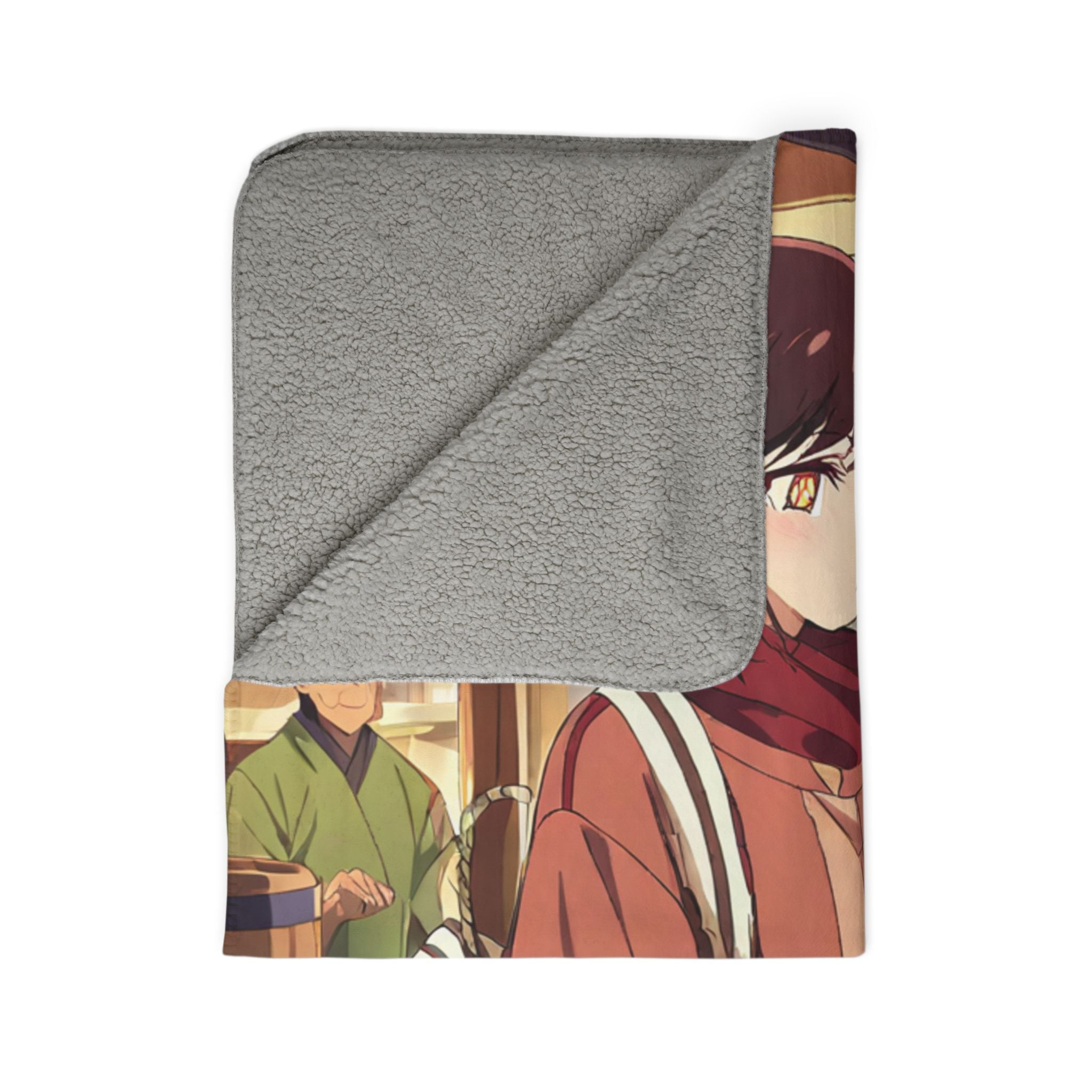 Root Vegetable Vendor Crate Sherpa Fleece Throw Blanket